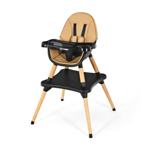 6 in 1 High Chair for Babies and Toddlers Ages 6-36 Months-Coffee - Color: Light Brown