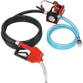 Diesel Fuel Transfer Pump Kit  12V 10 GPM DC with Automatic Shut-off Nozzle Hose, Portable Electric Self-Priming Fuel Transfer Extractor Pump Kit  for Diesel, Kerosene, Machine, Transformer Oil