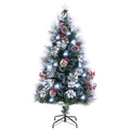 Flocked Christmas Tree with 8 Lighting Modes