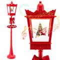 8 ft Musical Christmas Streetlight with Warm White LED Lights and Snowy Effects-RED - Color: Red