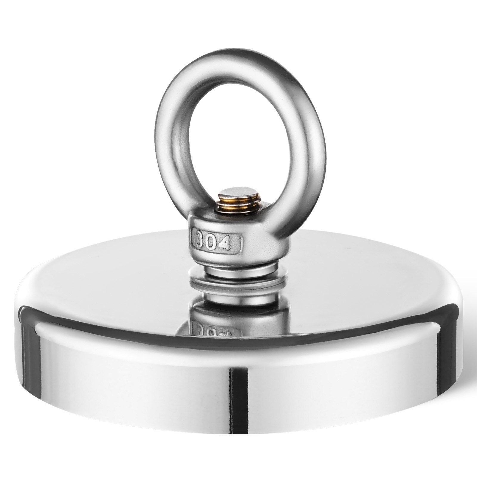 Fishing Magnet, 1000 LBS/454 Kg Pulling Force Super Strong Neodymium Fishing Magnet, Rare Earth Magnet with Handle Diameter 2.72 in/69 mm for Retrieving in River, Magnetic Fishing, Heavy Hanging