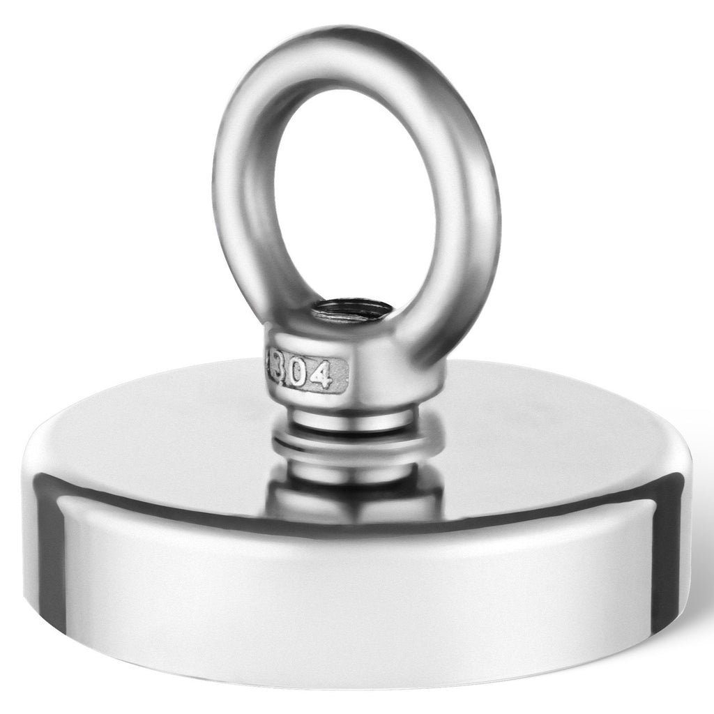 Fishing Magnet, 700 LBS/318 Kg Pulling Force Super Strong Neodymium Fishing Magnet, Rare Earth Magnet with Handle Diameter 2.36 in/60 mm for Retrieving in River, Magnetic Fishing, Heavy Hanging