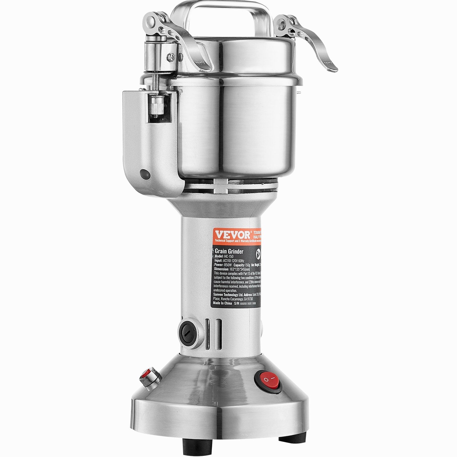 750g Electric Grain Mill Grinder, High Speed 2000W Commercial Spice Grinders, Stainless Steel Pulverizer Powder Machine, for Dry Grains Spices Cereals Coffee Corn Pepper, Straight Type