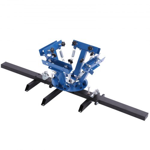 Screen Printing Machine 4 Color 2 Station Silk Screen Printing Press, 21.3 x 17.7 in, 360? Rotatable, Accurate Positioning, Powder-Coated Carbon Steel, for T-shirt DIY, Home and Commercial