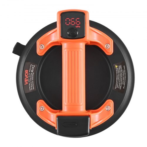 Electric Suction Cup, 8-Inch Vacuum Glass Lifter with Digital Display for Suction Power & Battery Level, 440 lbs Max Lifting Capacity Tile Suction Cup Tool for Lifting Tile, Granite (1-Pack)