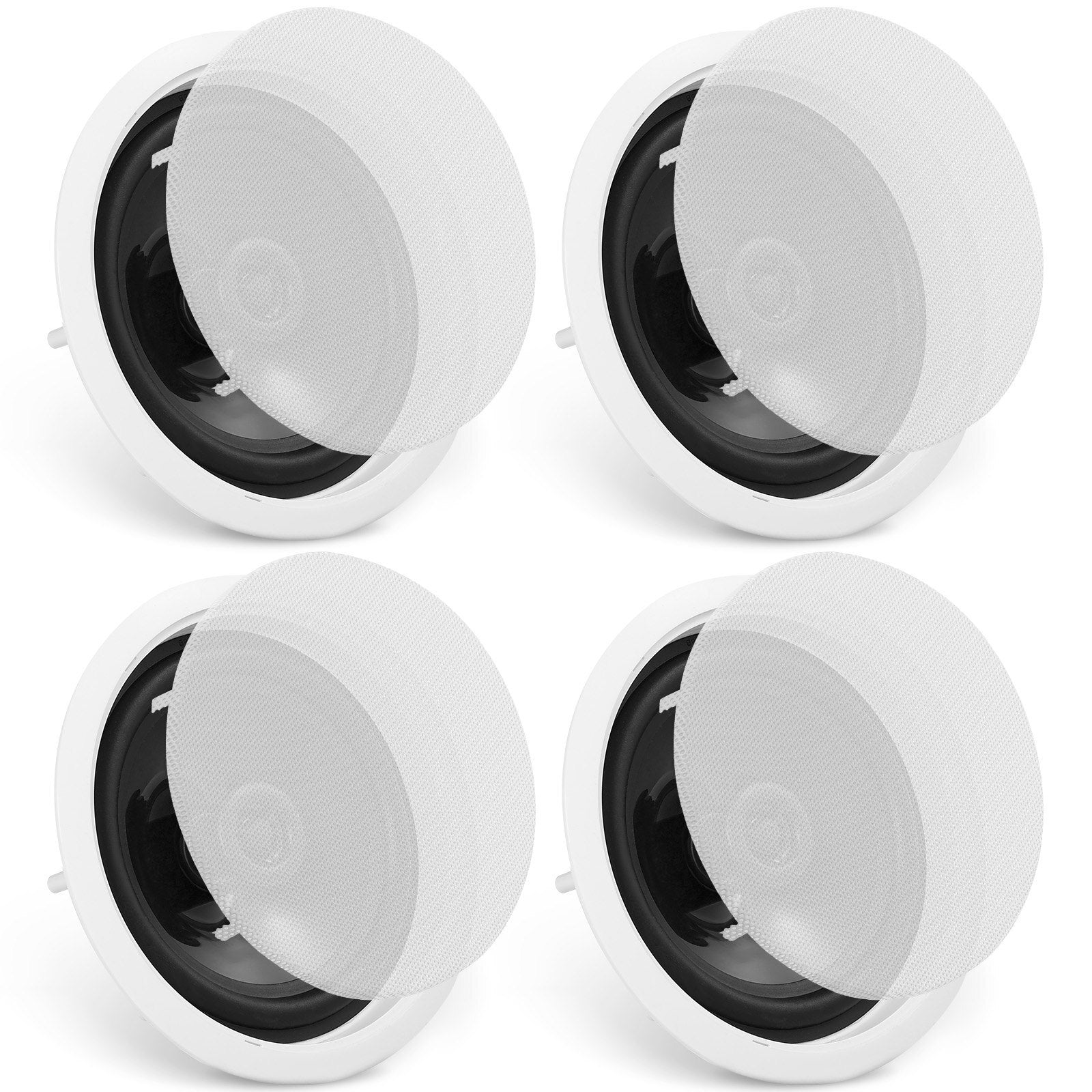 4 PCs 6.5'' Bluetooth in Ceiling Speakers, 150W, Flush Mount Ceiling & in-Wall Speaker System with 8Impedance 89dB Sensitivity, for Home Kitchen Living Room Bedroom or Covered Outdoor Porches