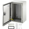 NEMA Steel Enclosure 1286,NEMA 4X Steel Electrical Box,IP66 Waterproof & Dustproof,Outdoor/Indoor Electrical Junction Box,with Mounting Plate