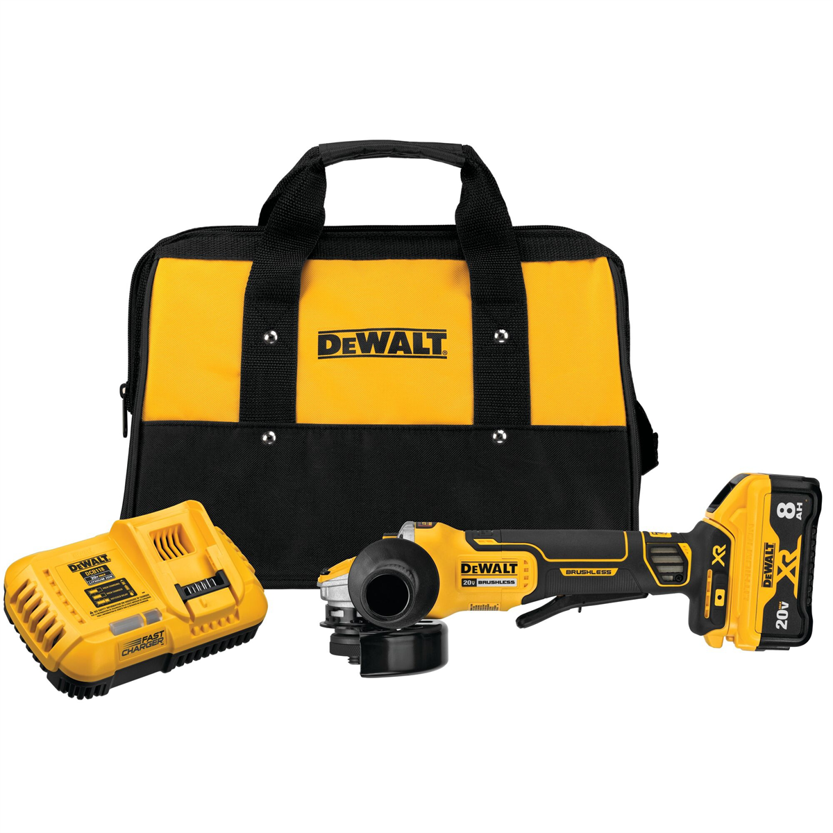DEWALT 20V MAX* XR Brushless Cordless 4-1/2 - 5 in. Switch Small Angle Grinder with Power Detect Tool Technology Kit