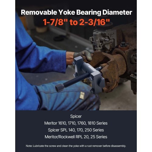 Yoke Puller, Made for Class 6-8 Transportation Trucks and Equipment, Heavy Duty Yoke Removal Tool Kit, Automotive Yoke Puller Kit Compatible with Kenworth, Peterbilt, Freightliner, Mack, Volvo