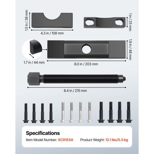 Yoke Puller, Made for Class 6-8 Transportation Trucks and Equipment, Heavy Duty Yoke Removal Tool Kit, Automotive Yoke Puller Kit Compatible with Kenworth, Peterbilt, Freightliner, Mack, Volvo