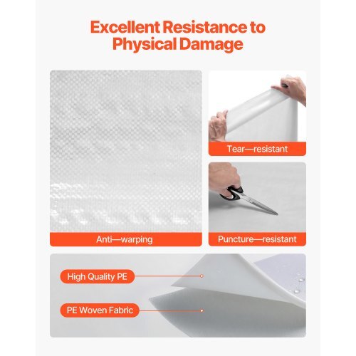 House Wrap, 4.5 x 150 ft, 0.13 mm Thick Vapor Barrier, Heavy Duty Plastic Sheeting for Tear-resistant, Drop Cloth Vapor Barrier Covering for Residential & Commercial Construction, White