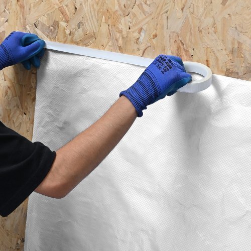 House Wrap, 4.5 x 150 ft, 0.13 mm Thick Vapor Barrier, Heavy Duty Plastic Sheeting for Tear-resistant, Drop Cloth Vapor Barrier Covering for Residential & Commercial Construction, White