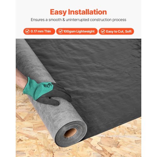 House Wrap, 4 x 250 ft, 0.17 mm Thick Vapor Barrier, Heavy Duty Plastic Sheeting for Tear-resistant, Drop Cloth Vapor Barrier Covering for Residential & Commercial Construction, Black