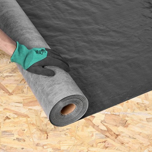 House Wrap, 4 x 250 ft, 0.17 mm Thick Vapor Barrier, Heavy Duty Plastic Sheeting for Tear-resistant, Drop Cloth Vapor Barrier Covering for Residential & Commercial Construction, Black
