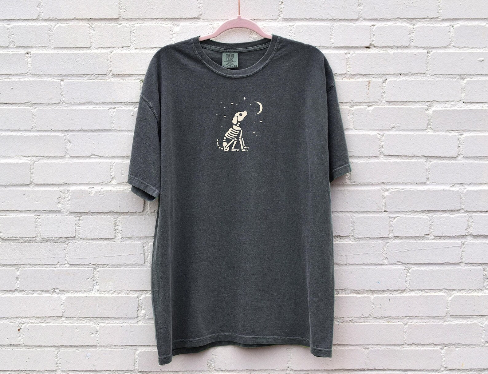 Halloween Shirt Skeleton Dog Moon Stars Shirt Spooky Season Tee Fall Shirt Oversized Tshirt Comfort Colors Oversized Men's Women's Shirts