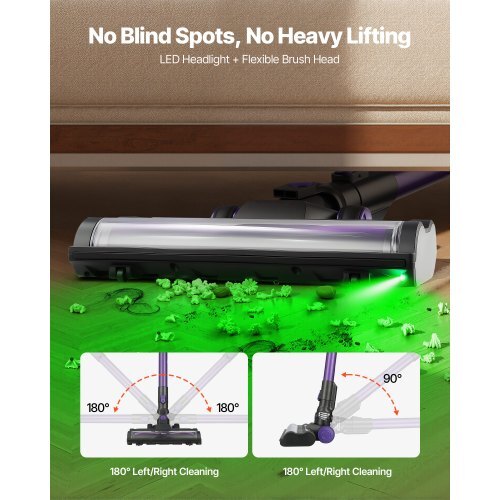 Cordless Vacuum Cleaner, 25KPA Max Powerful Suction, Rechargeable Anti-Tangle Stick Vacuum with Dust Cup, Lightweight Handheld Vac with 35mins Runtime for Home, Carpet, Pet Hair, Hard Floor