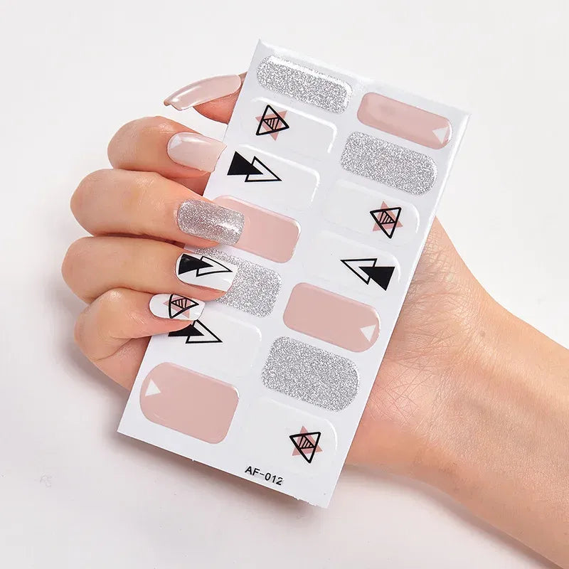 Color: Jade green - Christmas Dress Up Nail Strips Nails Art Decoration Women Foil Nail Art Stickers 2020 Minimalist Design Nail Adhesive