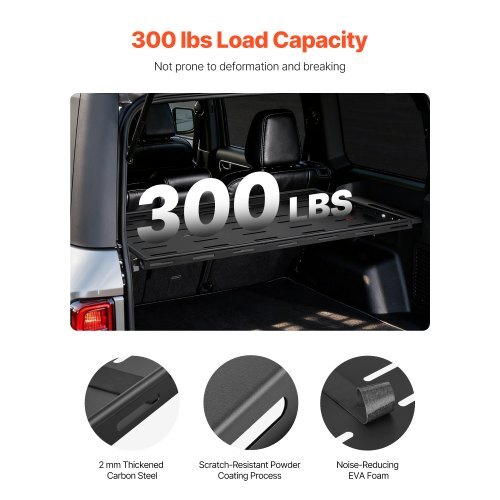 Rear Trunk Cargo Rack with Net for 2021-2024 Ford Bronco 4 Door Hardtops (Exclude Bronco Sport), 300 lbs Capacity, Carbon Steel Basket Tray Interior Storage Luggage Carrier