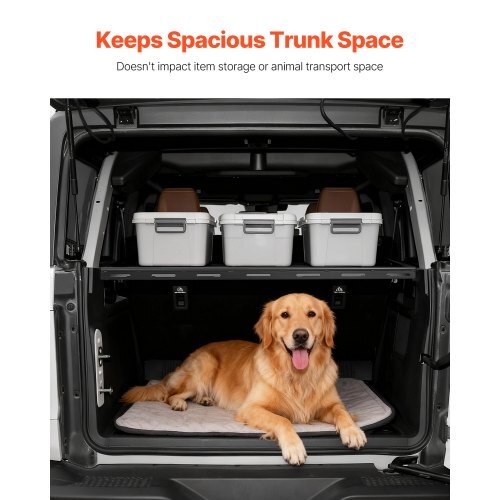 Rear Trunk Cargo Rack with Net for 2021-2024 Ford Bronco 4 Door Hardtops (Exclude Bronco Sport), 300 lbs Capacity, Carbon Steel Basket Tray Interior Storage Luggage Carrier