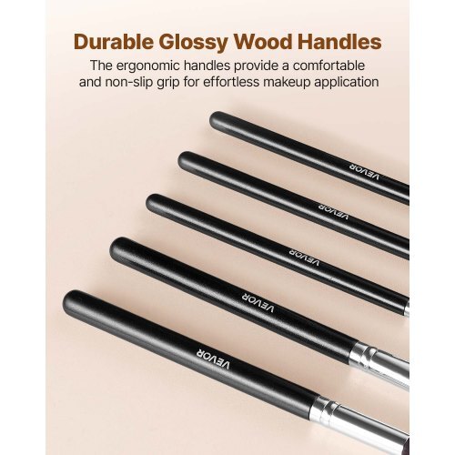 34-Piece Makeup Brush Set, Professional Brushes Kit for Foundation Blending Eyeshadow Concealer Blush - with Soft Bristles, Ergonomic Wood Handle, Travel-Friendly Case Included
