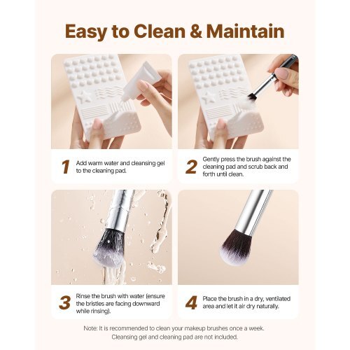 34-Piece Makeup Brush Set, Professional Brushes Kit for Foundation Blending Eyeshadow Concealer Blush - with Soft Bristles, Ergonomic Wood Handle, Travel-Friendly Case Included