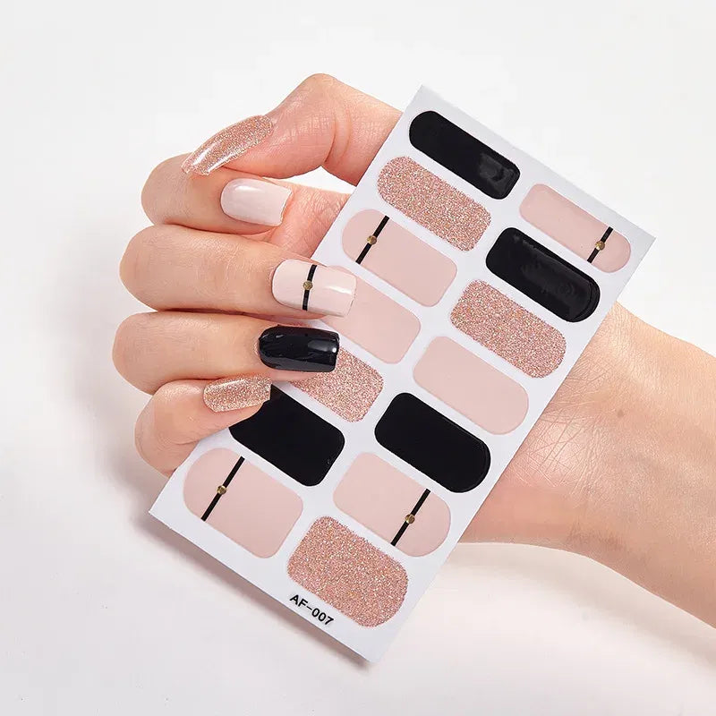 Color: Jade green - Christmas Dress Up Nail Strips Nails Art Decoration Women Foil Nail Art Stickers 2020 Minimalist Design Nail Adhesive