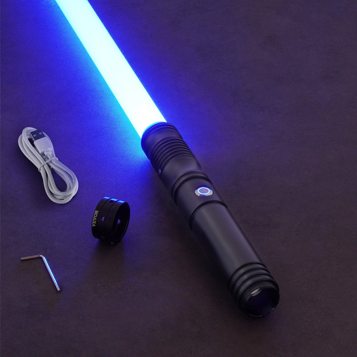 Light Sword, 40" Light up Sword with 12 RGB Colors, Mute Mode and Realistic Handle, Rechargeable Light Up Sword Toy for Adults and Kids, Christmas Day, Halloween Cosplay, Birthday, Black