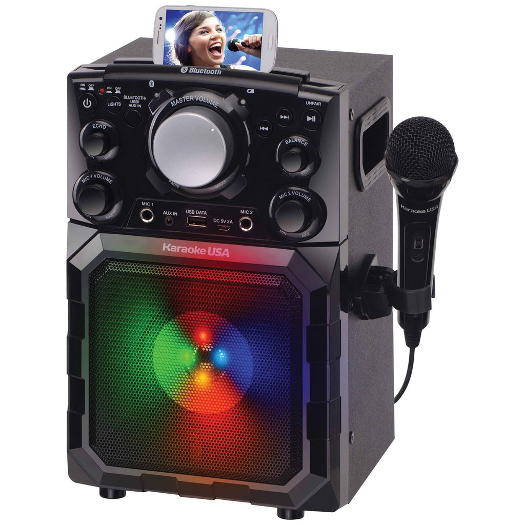 Karaoke USA GQ410 Portable MP3 Karaoke Player with Bluetooth, PA, and Built-In Battery