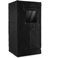 Portable Steam Sauna Box with 3L/1200W Fast-Heat Steamer and 15-Level Temperature-Black - Color: Black