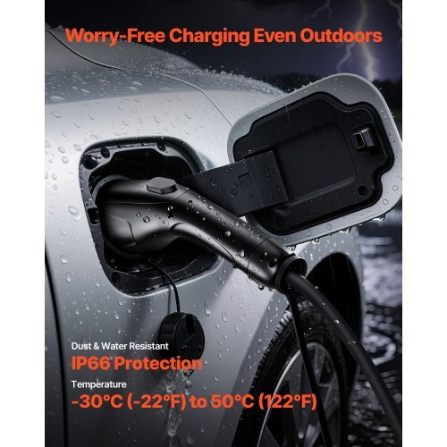 EV Charger Extension Cable, 40Amp 21 ft J1772 Extension Cord Compatible with 120V-240V SAE J1772 Electric Vehicle Chargers, Level 1/Level 2 IP66 Heavy Duty Car Charging Cable with Carrying Bag