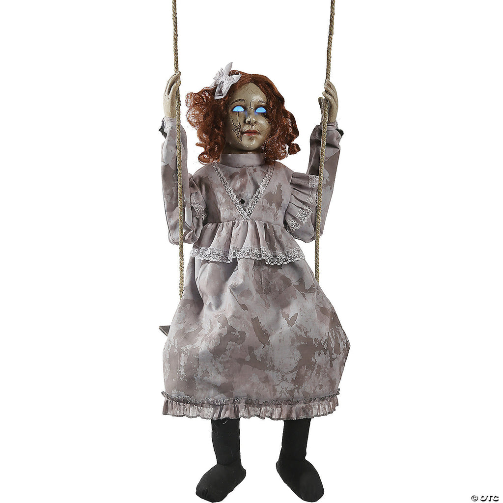Animated swinging decrepit doll