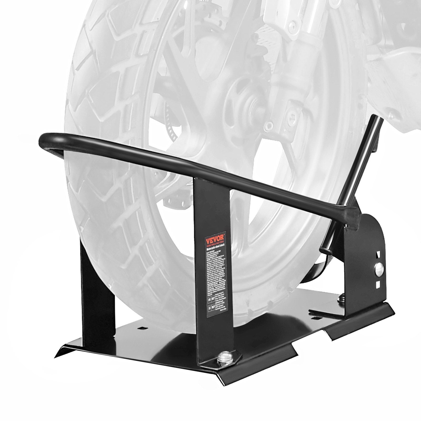 Motorcycle Wheel Chock, 1800 lbs Capacity Wheel Cradle Holder, Heavy-duty Steel Motorcycle Front Wheel Stand with 3 Adjustable Holes, For 15"-21" Off-Road Motorcycles, Standard Motorcycles