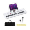 61 Key Electric Portable Digital Keyboard Piano for Beginner-White - Color: White