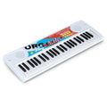 Kids Piano Keyboard 49 Keys Portable Electric Keyboard Piano with 8 Rhythms 8 Tones-White - Color: White