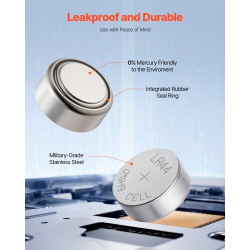 Button Cell Battery, 4 Pack (40 Count) LR44 Alkaline Batteries Non-Mercury, AG13 357 303 SR44 Battery 1.5V Button Coin Cell Batteries for Remote Controls, Heart Rate Monitors, and Other Devices