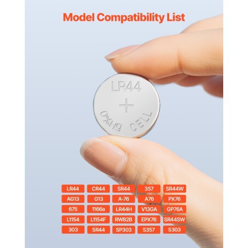 Button Cell Battery, 4 Pack (40 Count) LR44 Alkaline Batteries Non-Mercury, AG13 357 303 SR44 Battery 1.5V Button Coin Cell Batteries for Remote Controls, Heart Rate Monitors, and Other Devices