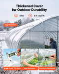 Greenhouse Plastic Sheeting 6 x 100 ft 6 Mil Clear Polyethylene Film, for Farms Agriculture Garden Outdoor Plant, Water Sun Frost Wind Dust Resistant, Heavy Duty Thick Winter Hoop House Cover