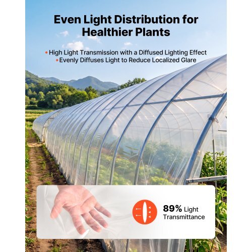 Greenhouse Plastic Sheeting 6 x 100 ft 6 Mil Clear Polyethylene Film, for Farms Agriculture Garden Outdoor Plant, Water Sun Frost Wind Dust Resistant, Heavy Duty Thick Winter Hoop House Cover
