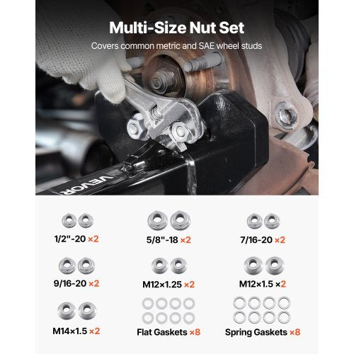 Wheel Bearing Hub Removal Tool Kit, Compatible with All Axle Bolt Hubs 5, 6, 8 Lug Hubs Buster Puller, Universal Wheel Hub Shocker, Wheel Hub Buster Tool with Nuts & Washers for Sedan SUV Truck