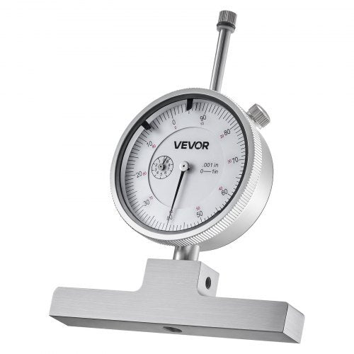 Depth Gauge, Depth Micrometer 0-22 inch Measuring Range, 0.001" Resolution, with 4 Anvils & 6 Standard Rods, Precision Easy to Read Mechanical Tool for Measuring Groove, Step, Hole