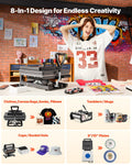 Hybrid Heat Press, 15 x 15 inch, 8-in-1 Multifunction, Heat Up Fast and Even, All-New Patented Design, Easy to Control, Sublimation Press Machine for T-shirts/Mugs/Tumblers/Caps/Plates, Black