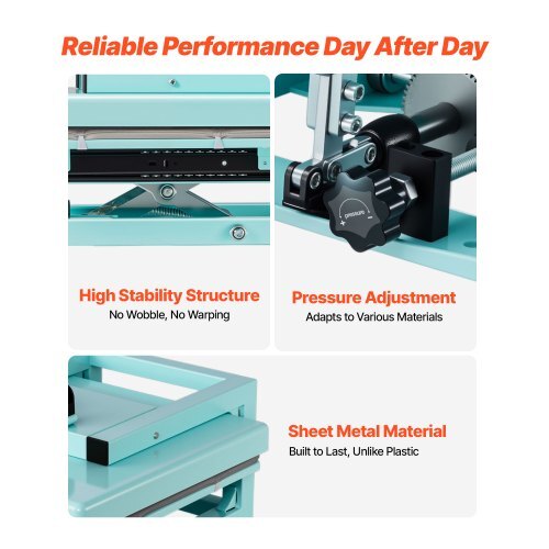 Hybrid Heat Press, 15 x 15 inch, 8-in-1 Multifunction, Heat Up Fast and Even, All-New Patented Design, Easy to Control, Sublimation Press Machine for T-shirts/Tumblers/Caps/Plates, Light Green