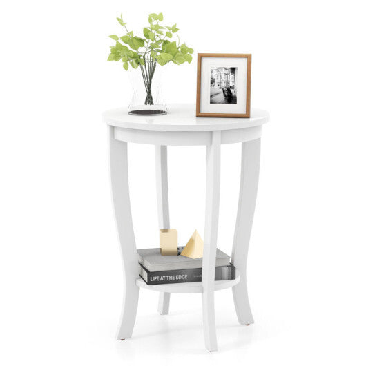 5-Piece Modern Living Room Furniture Set: Side table+Coffee table+Console table+Bookcase+Corner shelf - Color: White