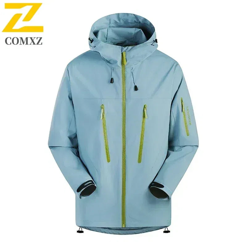 Color: Yellow, Size: XL - Spring Autumn Men's Windbreaker Fashion Outdoor Mountaineering Travel Windproof Waterproof Hooded Jacket Slim Fit Versatile Coat