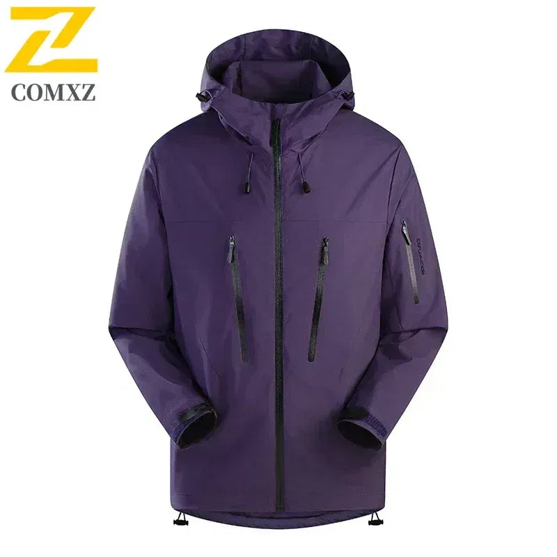Color: Yellow, Size: XL - Spring Autumn Men's Windbreaker Fashion Outdoor Mountaineering Travel Windproof Waterproof Hooded Jacket Slim Fit Versatile Coat