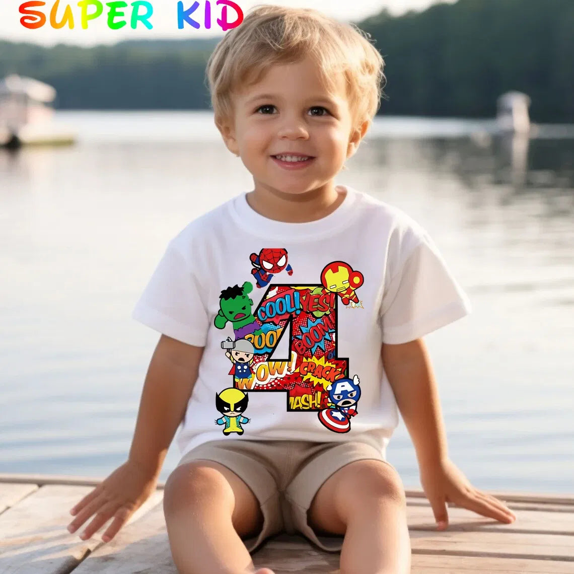 Color: black, Kid Size: 3T???? - Summer 2024 3 4 5 6 7 8 9 Marvel SuperHero Birthday Girl Short Sleeved T-shirt The Avengers Personalize Name Birthday Boy Shirt
