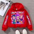 Color: Dark Grey, Kid Size: 2T - Witch Hunter Group Zoey Cosplay Costume Girls Womens Halloween Party Costumes Demon Hunter Idol Girl Group Colours Casual Hoodie
