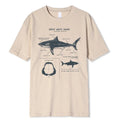Color: black, Size: L - Great White Shark Anatomy T-Shirt New Summer Men Street Short Sleeve Hip Hop Punk Style Boy Casual Tops Fashion White Tees