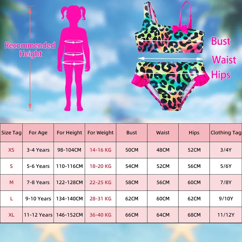 Color: Silver, Size: XXS - Lilo Stitch Gilrs Bow Bikini Set Trendy Two-Piece Swimsuits for Summer Stylish Beachwear Pool Fashion Bathing Suits 3-12Y