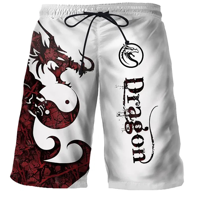 Color: green, Size: M - Cool Tiger Lion Wolf Summer Swimwear Shorts Comfortable Surf Board Shorts Quick Dry Swimsuit Sport Trunks Men's Beach Shorts Boy